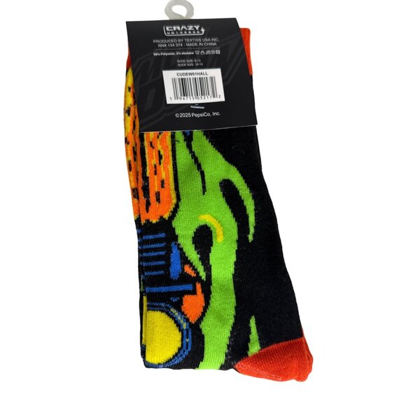 Soda Bottle Crew Socks 🥤 Neon Green Black Funny Men’s 6–13 Gift - Picture 2 of 2